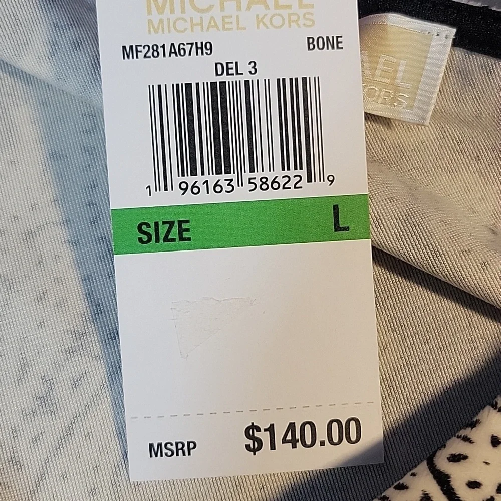 Michael Kors Black and‎ Cream One Shoulder Velvet Dress